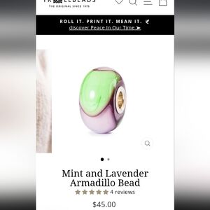 Trollbeads Mint And Lavender Armadillo Bead